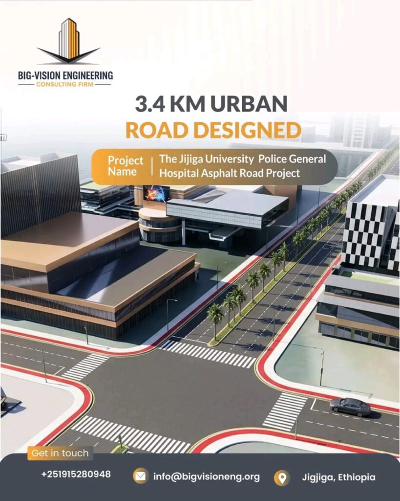 Design visualization of Jijiga University–Police General Hospital Asphalt Road, Jijiga — view 2