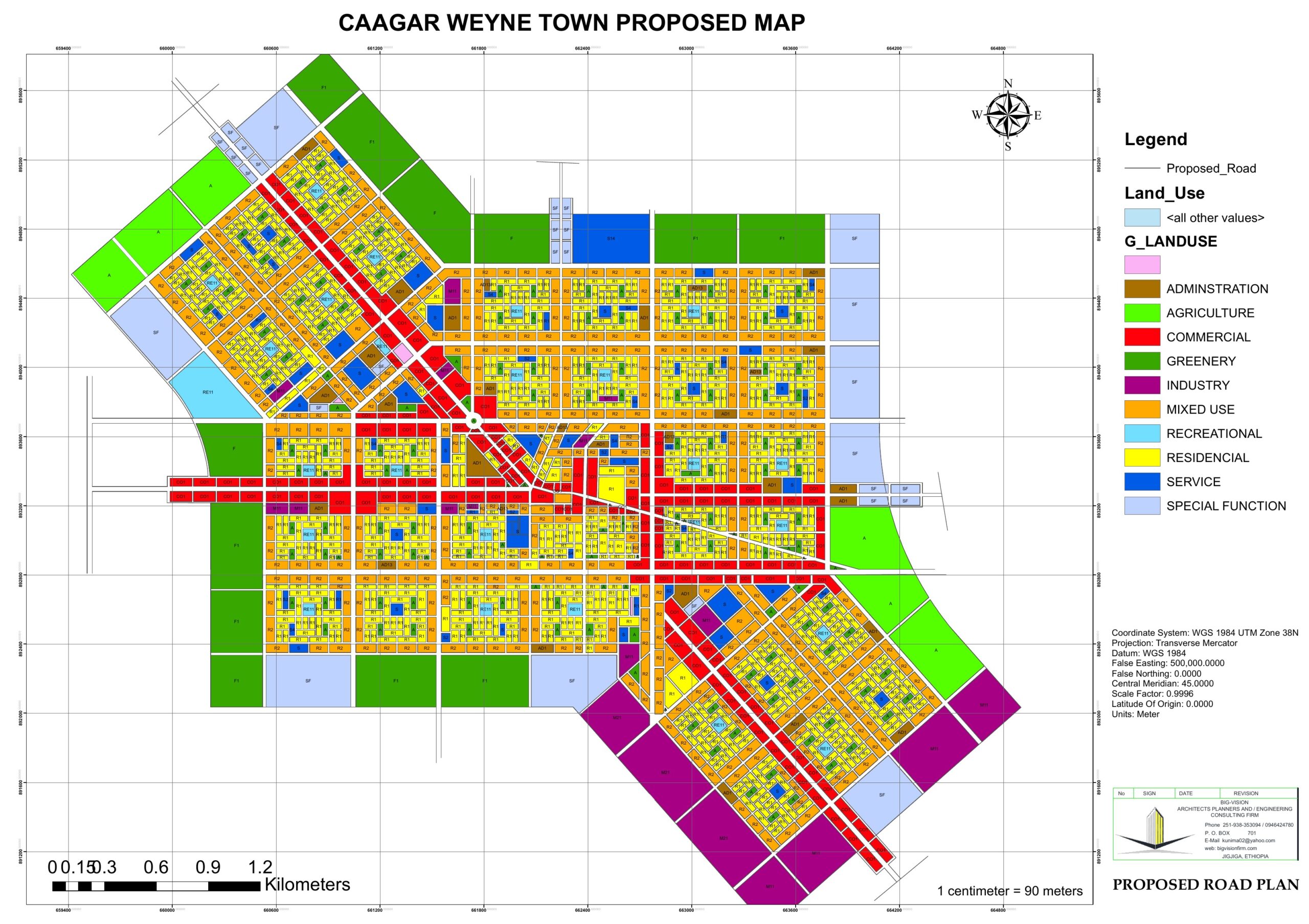 Caagar Weyne Master Plan — Caagar Weyne proposed land-use and road layout.